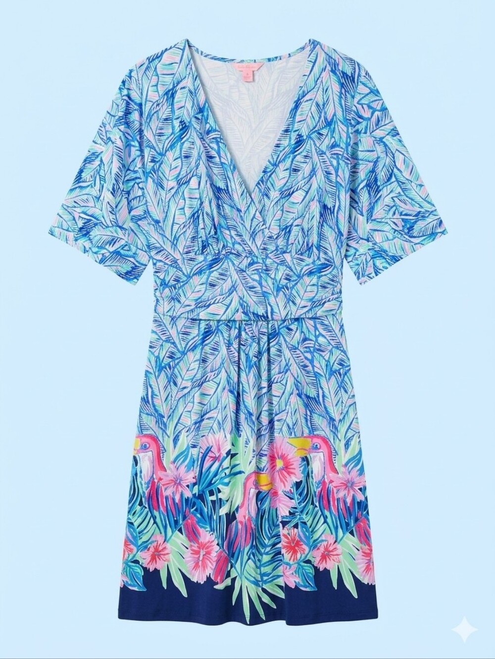 Lilly Pulitzer Parigi V-Neck Flutter Sleeve Dress – Size XL